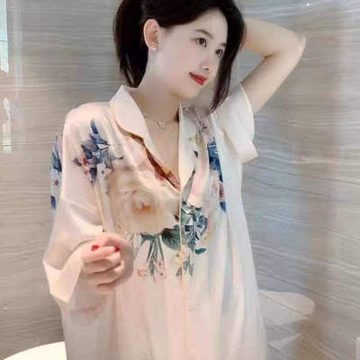 夏季冰丝可外穿性感睡裙