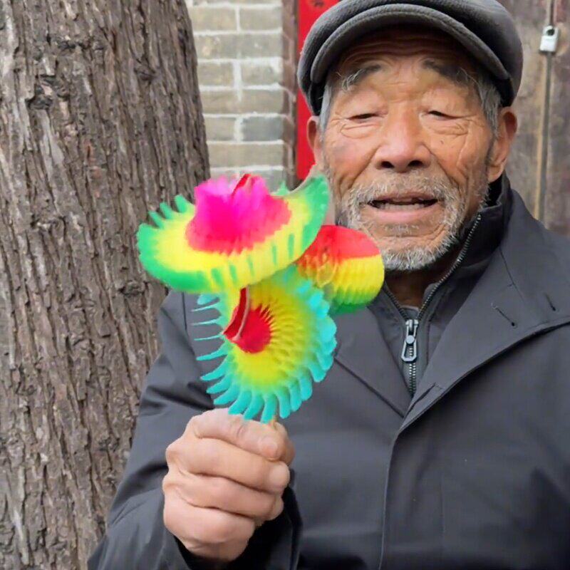 翻花百变80后怀旧玩具新年传统翻纸花小孩子儿童魔术表演节日道具