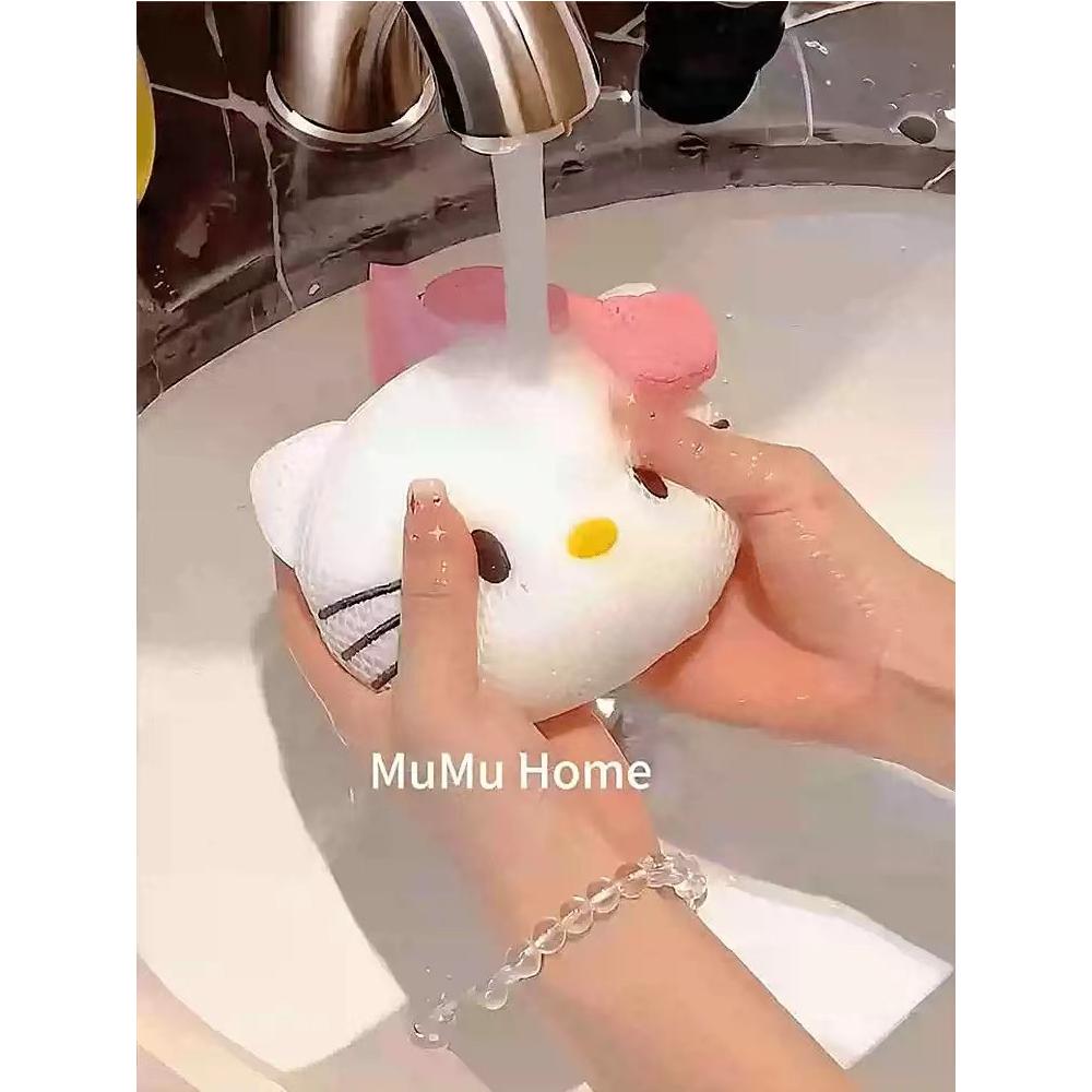 可爱卡通猫咪起泡沐浴球｜超柔软