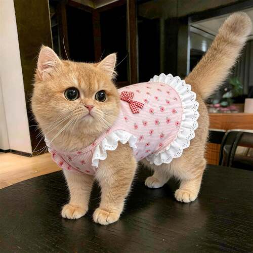 猫咪衣服防掉毛薄款透气夏季背心德文猫无毛猫宠物狗狗衣服柔软