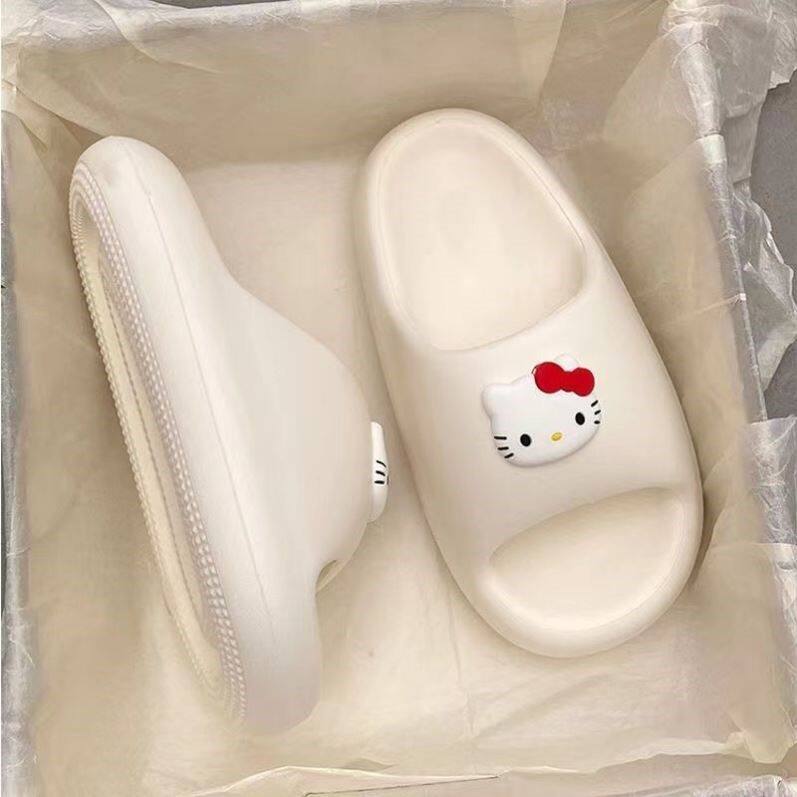 可爱卡通kt猫A外穿hellokitty拖鞋女厚底踩屎感洗澡室内防滑软拖