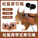 松鼠牵引绳专用背带花枝鼠外出溜绳 小宠脖链宠物用品防挣脱绳子