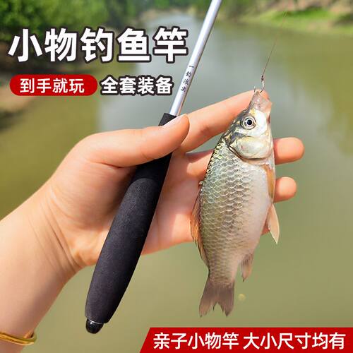 小物钓鱼竿套装微物手竿儿童便携式迷你短节溪流竿超轻超细鳑鲏竿
