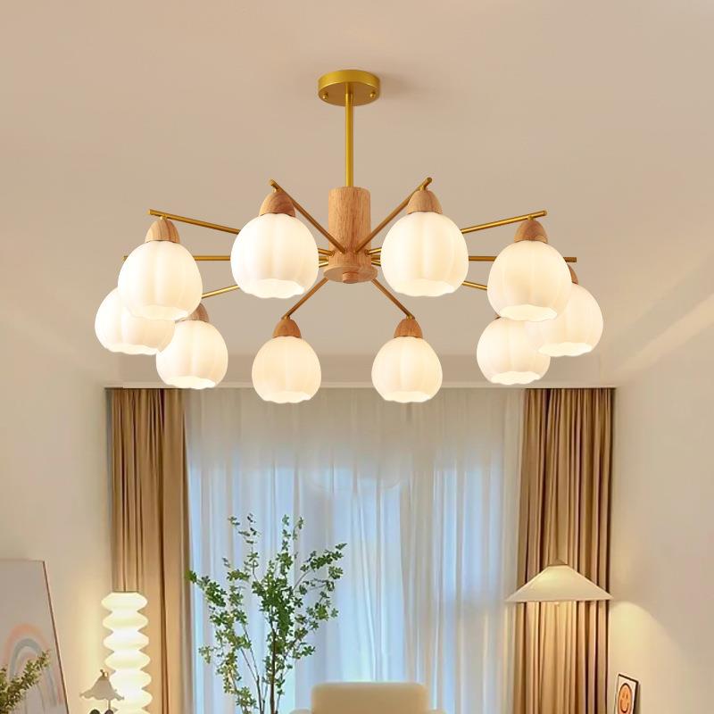 原木客厅吊灯餐厅灯日式奶油风民宿灯饰复古风led商铺灯卧室灯具