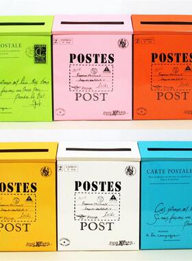 复古邮箱 铁皮信箱挂墙意见箱邮筒家居装饰拍摄道具墙壁墙面壁饰