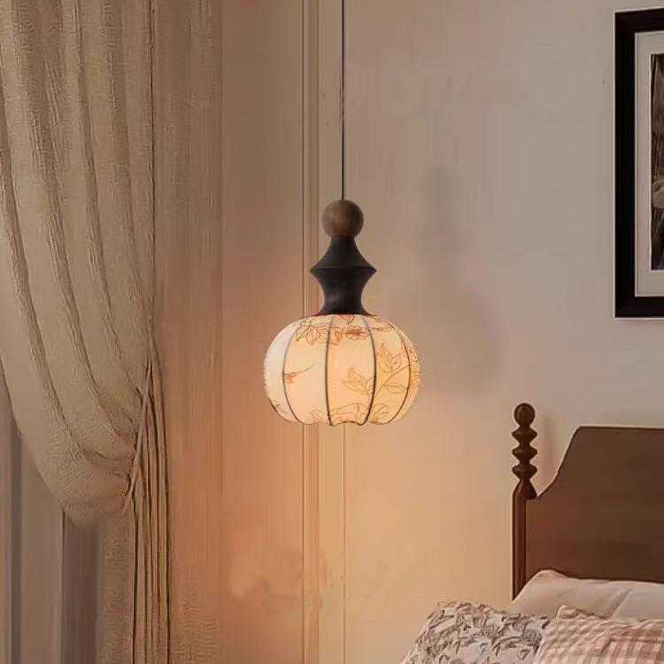 照月复古床头吊灯卧室吊线灯法式小吊灯创意房间走廊氛围装饰灯具