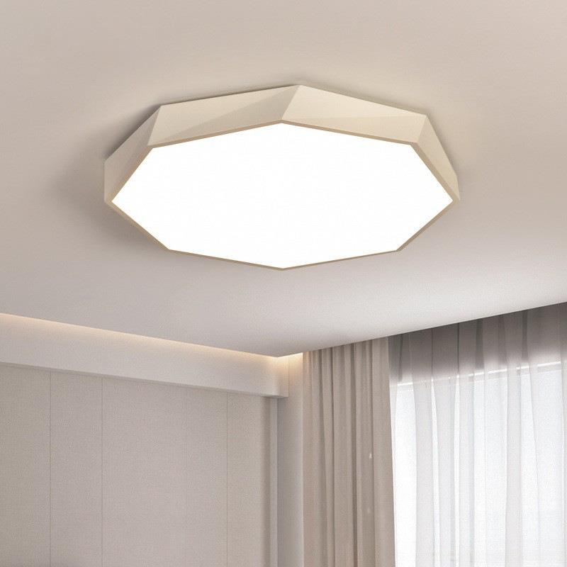 卧室灯白色个性书房灯具led小主卧吸顶灯简约现代北欧几何房间灯