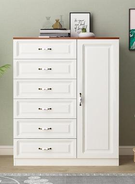 W8斗柜收纳柜简约现代五斗柜实木客厅欧式六斗橱卧室白色抽屉储物