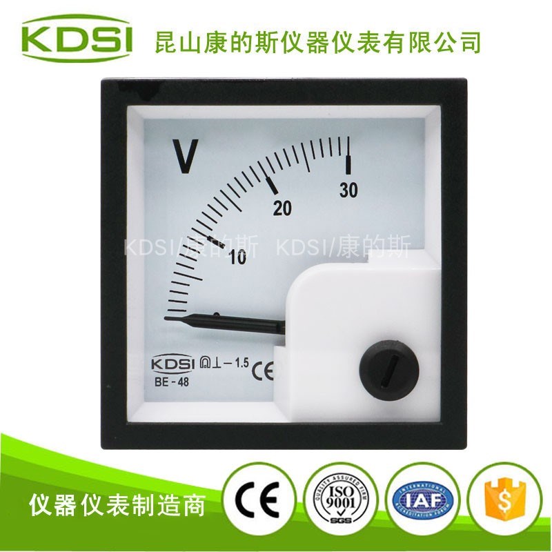 供应 kdsi指针式直流电压表 BE-48 DC30V 配电柜电压测量显示仪表