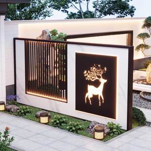 j8室外户外不锈钢庭影8号仓813格观壁屏风隔断铝合金栅门墙院迎景