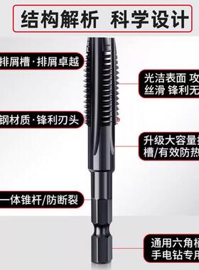 含钴机用丝钢锥高速钢丝攻RVO螺纹攻丝直槽不锈MM4M35M6M81M0M12