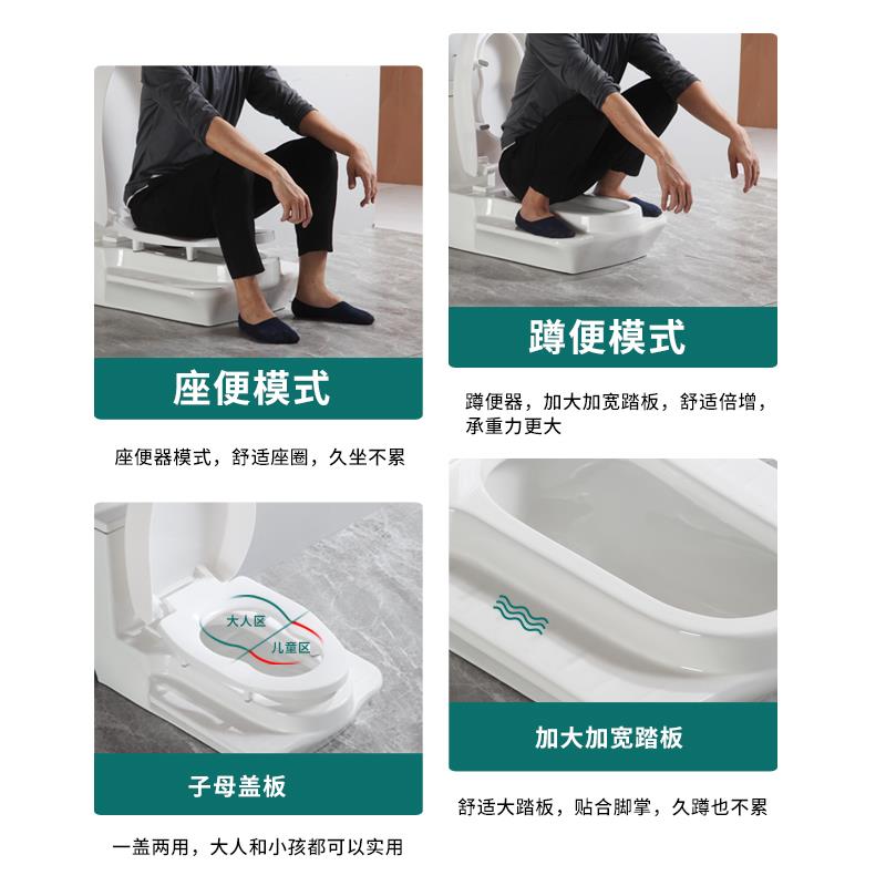 my用家TVR用双坐马桶可蹲可坐两连一体用二合一蹲坑改坐厕蹲便器