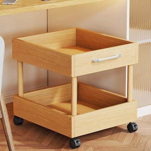 推车分卧室书桌旁双层收纳柜子层桌盒子可移小动QUN书架下整理架