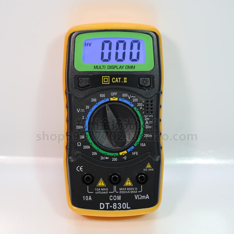 深圳先霸新款DT830L数显带蓝色背光便携迷你型数字万用表安装工程