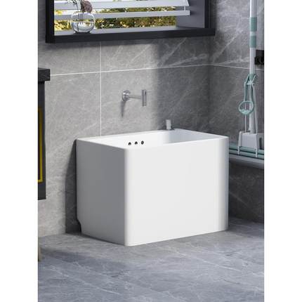 A10洗拖把阳台家用L卫间生大号陶瓷拖布池IMG落地式长池方形小号