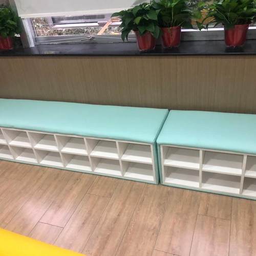 J储^早教软包鞋凳幼UWP儿园物可坐鞋柜长条凳沙发装鞋子放鞋换其