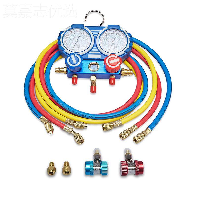 红B石宝HS-R410A-WBBB双冷表阀 空调压力表 冷媒加氟双表组 制维
