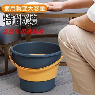 大小号家用储水桶载洗车桶料户车外MOU钓鱼塑 漆扇折叠水桶便携式