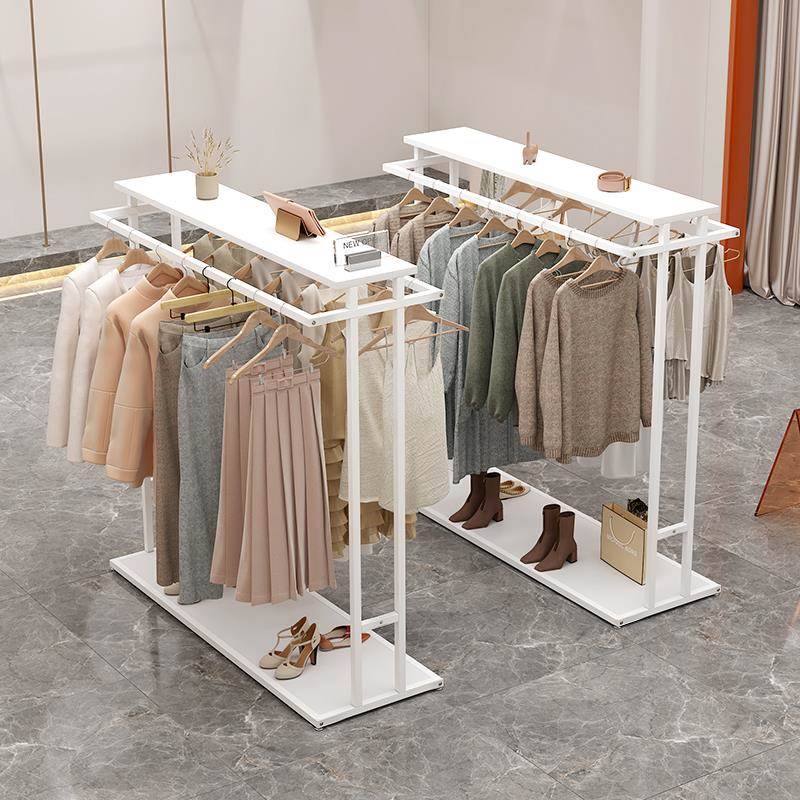 j8中岛收纳架裤子落地式中岛展架中示台服ZFE装店展示双衣架架间