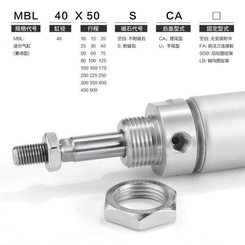 MMBL25*252AL亚德客AIRTAC铝合金你气缸MBL25*5*50*75*100*迷125*