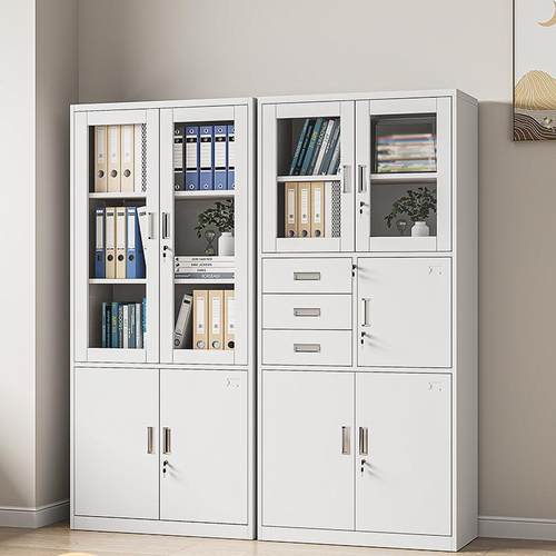 储铁皮物储存带锁具柜子钢制PLW通双节文件工铁柜办公室资料档案