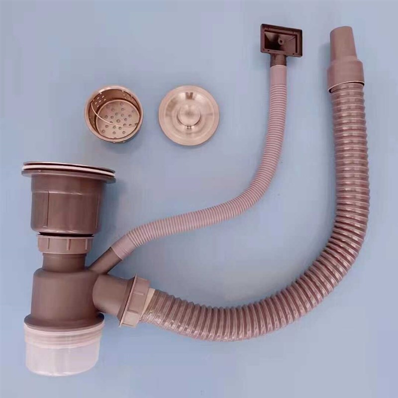 厨房下水新款下水管配件水槽洗碗池通用下水器套装下水管排水