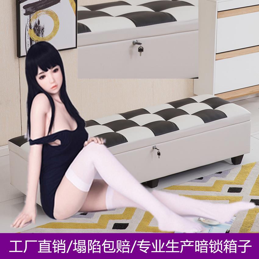 长条试换鞋凳大量收纳箱实体容娃娃藏ISK箱子收储物皮凳带锁发沙