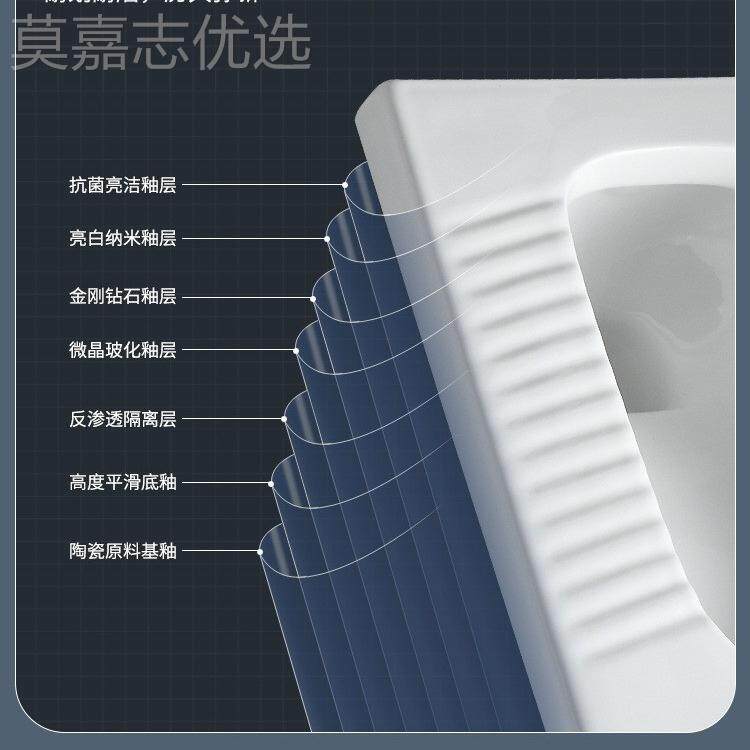 曼戈夫水卫浴家用蹲臭器水箱防滑便防溅防大冲力830一体式蹲厕冲