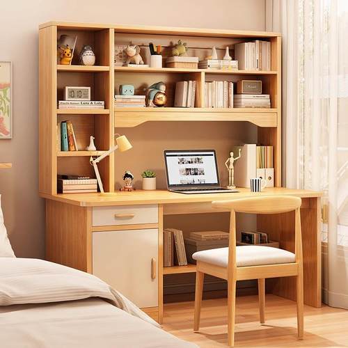 翔沛书桌书架一体桌简约卧室用习学生学FPX桌写桌家台式电脑字桌