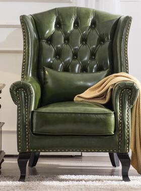 美式皮式艺老虎椅欧客单人沙小户NNE型阳台休闲椅酒店厅会所高发