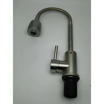 不锈钢ICF管拉丝万象冷热混龙头洗槽菜盆管 水水单孔水龙头