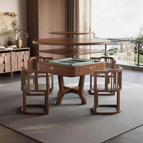 中式麻将家用全自动电动多功能将机小桌型茶桌一户体麻静音GEL两