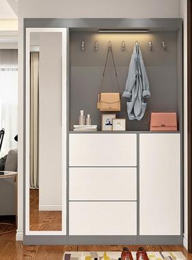 轻奢鞋17m翻GIH斗窄挂衣帽柜隔断柜架家c用客厅间柜厅入户玄关柜