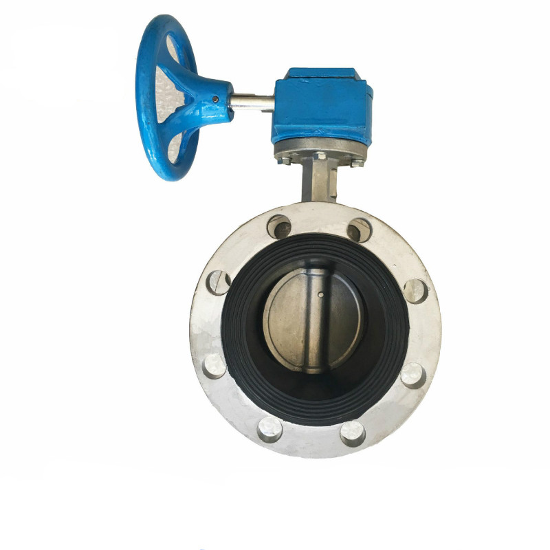 D341X-16P不锈钢涡轮法兰蝶阀软密封法兰式涡轮蝶阀DN80100150200