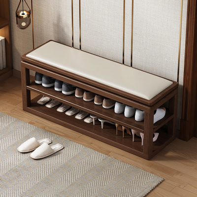 全实木鞋架家用门口可坐换鞋凳