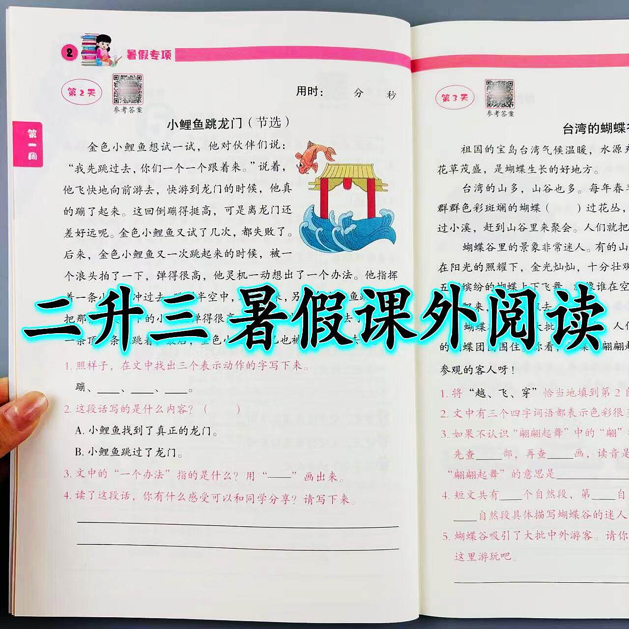 二升三暑假课外阅读人教版二升三年级暑假衔接阅读理解专项练习册