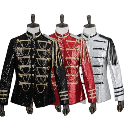 2025新款宫廷装演出服EXO同款男士军礼服表演服男装主持夜