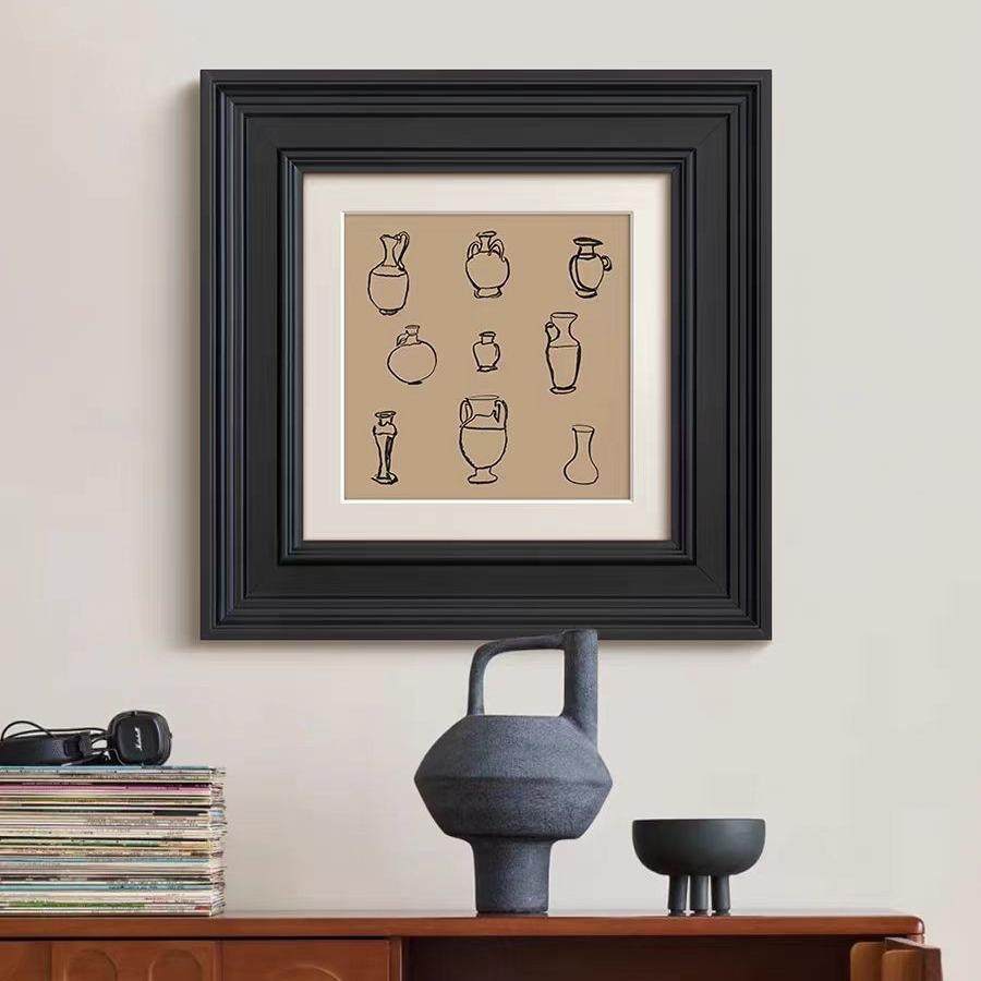 瓶安集》现代法式复古客厅装饰画中古风餐厅玄关北欧简约卧室挂画