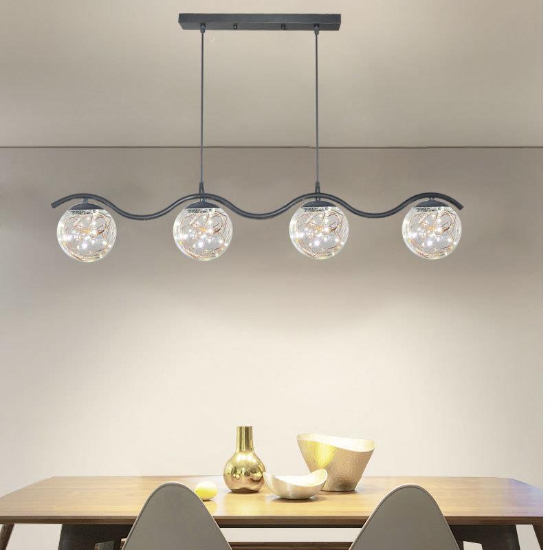 餐厅吊灯2022新款北欧轻奢现代简约创意时尚大气吧台LED灯餐桌灯