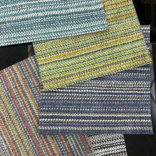 彩色条纹彩色渐变细条纹面料儿童房渐变条纹沙发布料条纹抱枕布