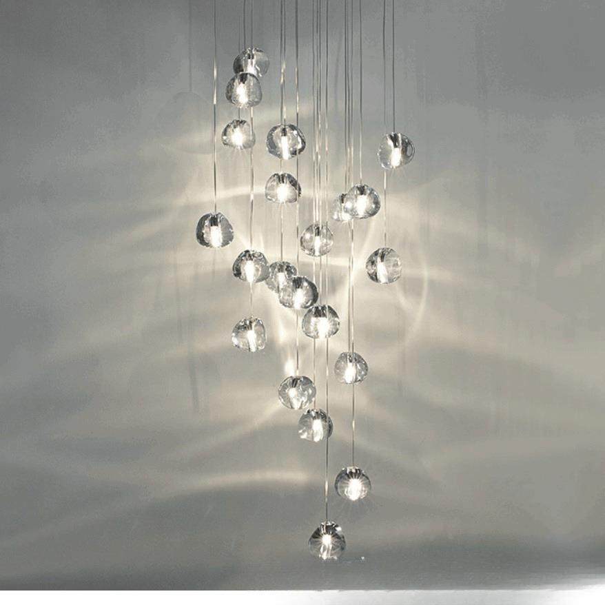 美式LED流星雨楼梯水晶吊灯复式楼餐厅客厅创意樱桃水晶多头吊灯