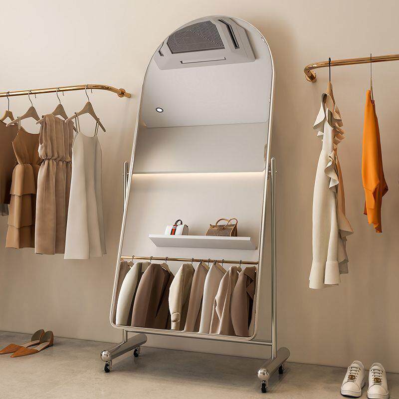 带轮试衣镜拱形穿衣镜舞蹈镜家用显瘦试衣镜落地镜子可移动轮显高