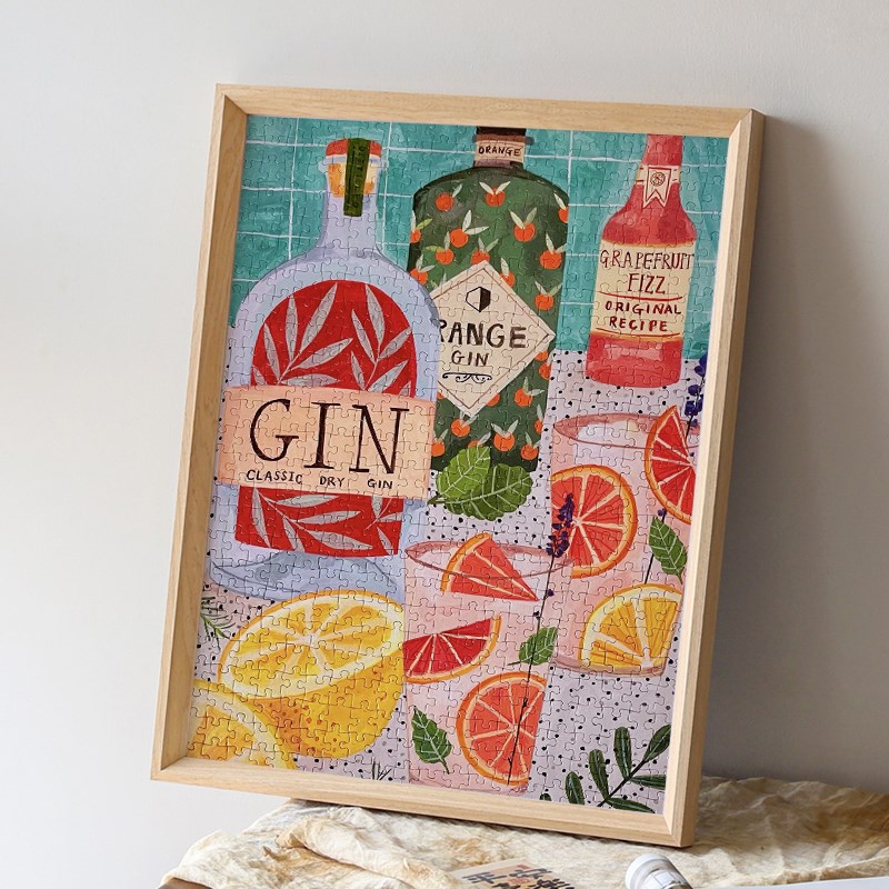 实木拼图裱框1000片500块7050外框75画框24寸相框空框4K挂墙8K