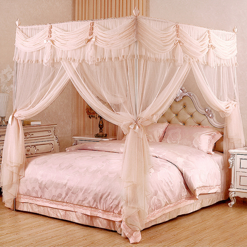 康亨蚊帐三开门方顶落地支架宫廷1.5米1.8m床双帐子