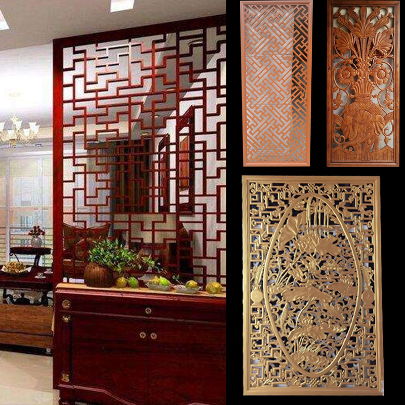 花格雕花隔断玄关客厅吊顶现代中式背景墙镂空密度通花板装饰屏风