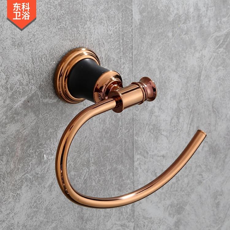 复古毛巾环浴室名宿风毛巾架圆形浴巾环锌合金毛巾架