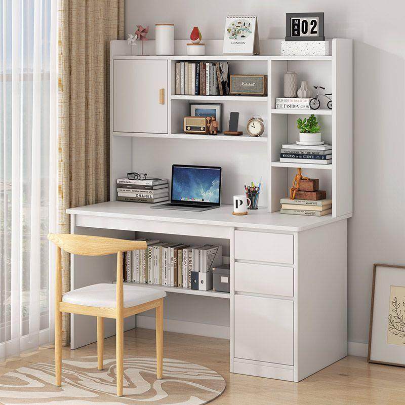 台式电脑桌出租房简易书架书桌二合一组合学生写字学习桌椅套装厂