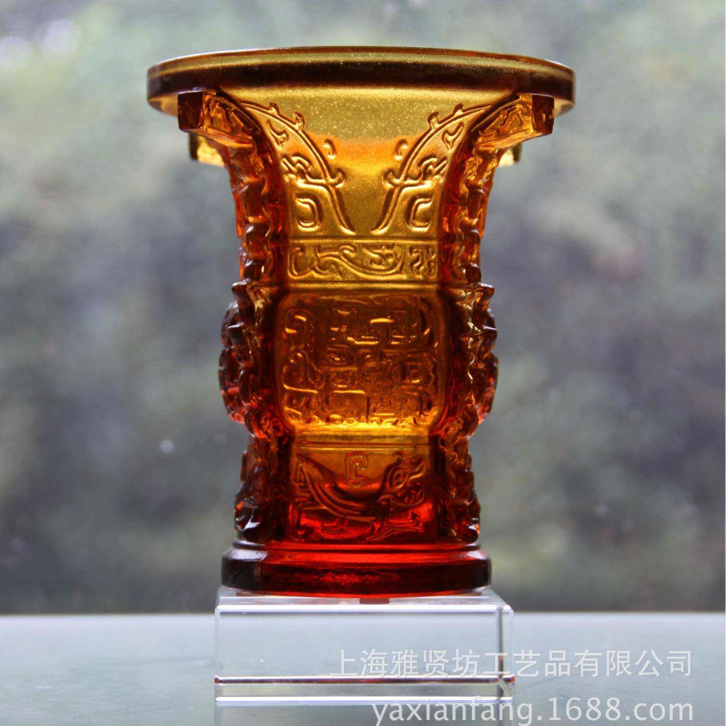 古法琉璃摆件琉璃蒸蒸日上琉璃鼎摆件琉璃工艺品装饰制品