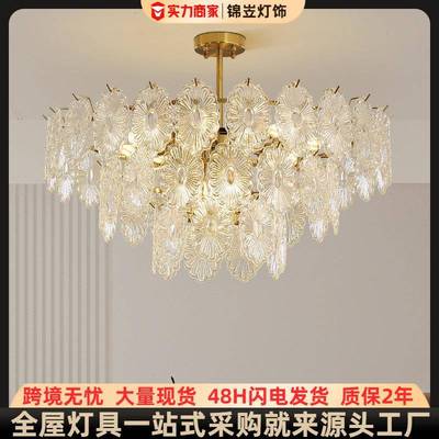 2025年新款轻奢玻璃灯后现代主卧室灯现代简约大气餐厅吸顶吊灯具