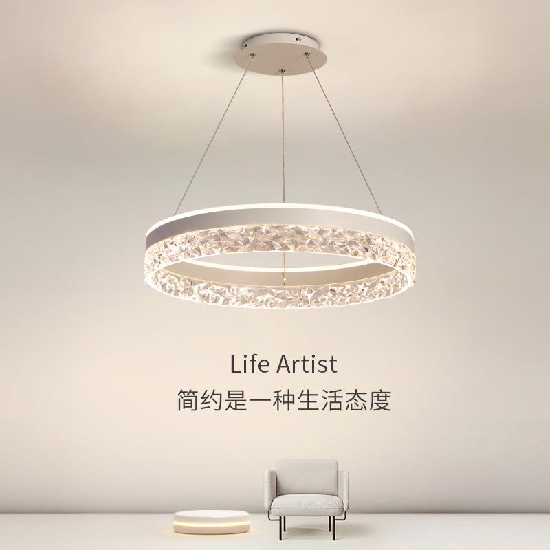 餐厅吊灯现代简约主卧室灯北欧设计师吧台餐桌灯圆环书房间吊线灯